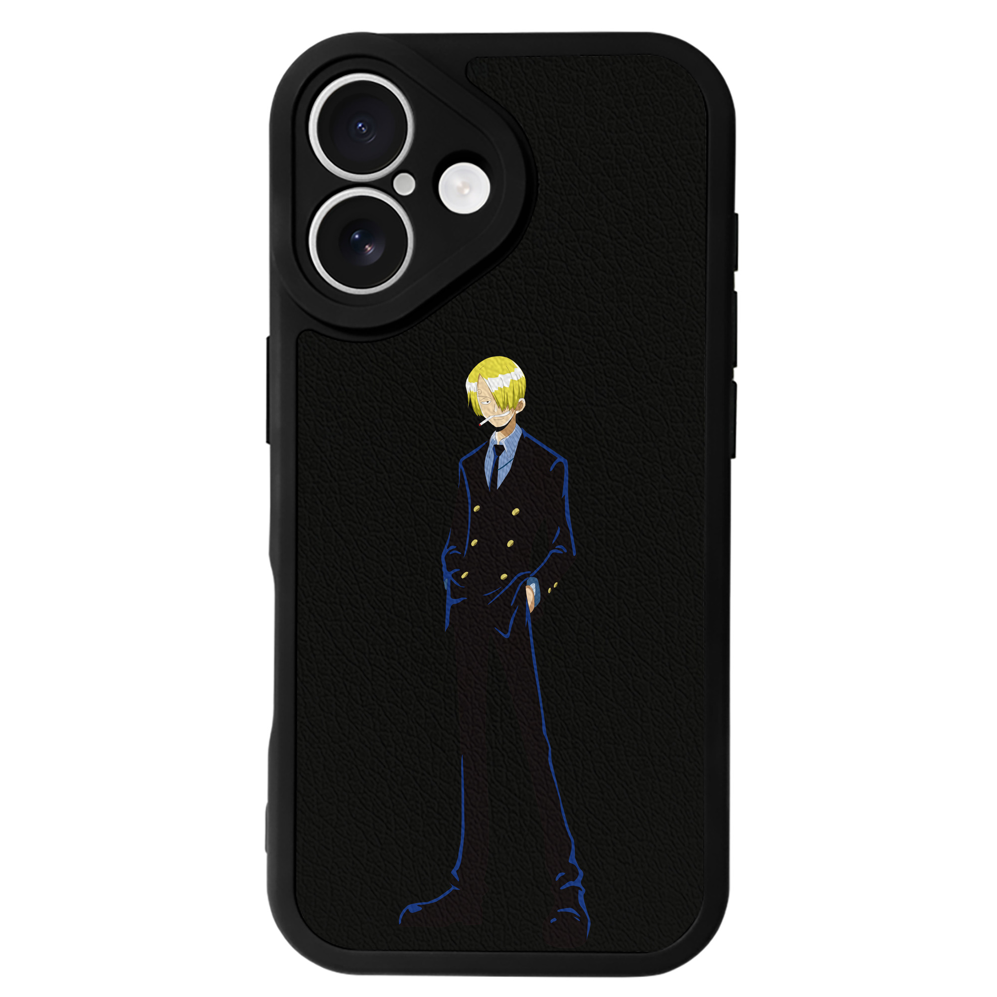 （画像用） ワンピース サンジ ONE PIECE Sanji 【iPhone 16シリーズ対応】シリコンスマホケース（レザー調） 材質：シリコン